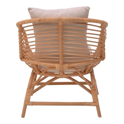 Πολυθρόνα Art Maison Beak φυσικό rattan-λευκό μαξιλάρι 72x63x75εκ