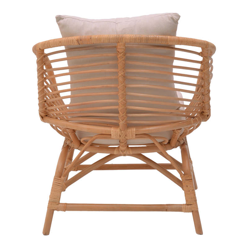 Πολυθρόνα Art Maison Beak φυσικό rattan-λευκό μαξιλάρι 72x63x75εκ
