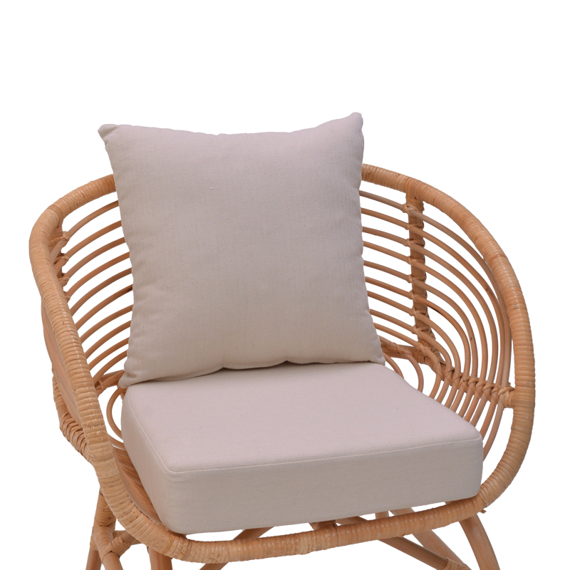 Πολυθρόνα Art Maison Beak φυσικό rattan-λευκό μαξιλάρι 72x63x75εκ