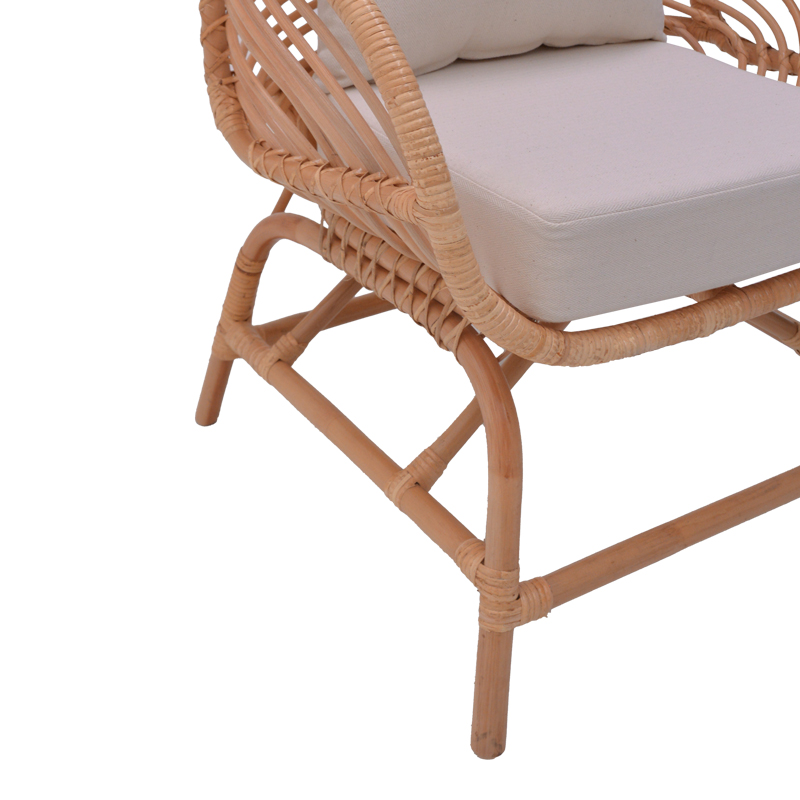Πολυθρόνα Art Maison Beak φυσικό rattan-λευκό μαξιλάρι 72x63x75εκ