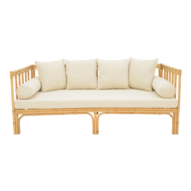 Καναπές Art Maison Bond φυσικό rattan-λευκό ύφασμα με μαξιλάρια 200x100x76εκ Καναπές Art Maison Bond φυσικό rattan-λευκό ύφασμα με μαξιλάρια 200x100x76εκ