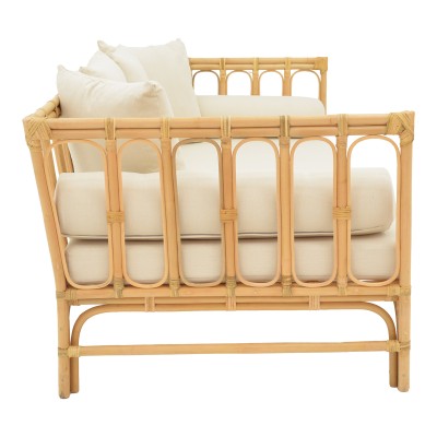 Καναπές Art Maison Bond φυσικό rattan-λευκό ύφασμα με μαξιλάρια 200x100x76εκ Καναπές Art Maison Bond φυσικό rattan-λευκό ύφασμα με μαξιλάρια 200x100x76εκ