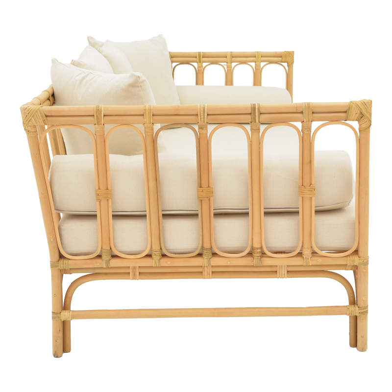 Καναπές Art Maison Bond φυσικό rattan-λευκό ύφασμα με μαξιλάρια 200x100x76εκ Καναπές Art Maison Bond φυσικό rattan-λευκό ύφασμα με μαξιλάρια 200x100x76εκ