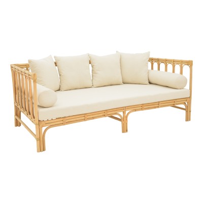 Καναπές Art Maison Bond φυσικό rattan-λευκό ύφασμα με μαξιλάρια 200x100x76εκ Καναπές Art Maison Bond φυσικό rattan-λευκό ύφασμα με μαξιλάρια 200x100x76εκ