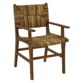 Πολυθρόνα Art Maison Blade φυσικό teak ξύλο-banana σχοινί 55x60x85εκ