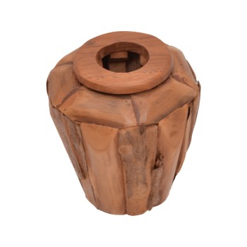 Διακοσμητικό βάζο Art Maison Aztec teak ξύλο σε φυσική απόχρωση Φ30x30εκ