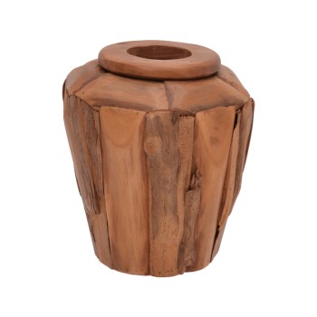 Διακοσμητικό βάζο Art Maison Aztec teak ξύλο σε φυσική απόχρωση Φ30x30εκ