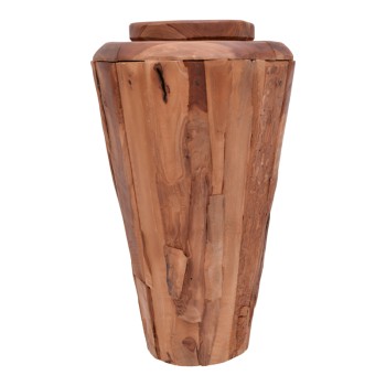 Διακοσμητικό βάζο Art Maison Button teak ξύλο σε φυσική απόχρωση Φ45x80εκ