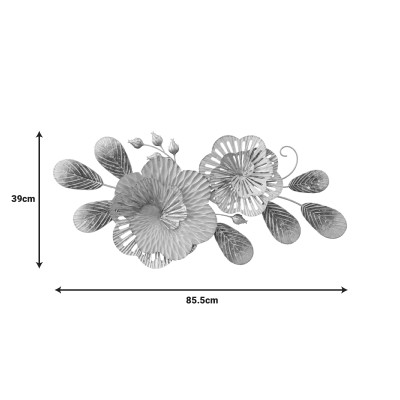 Διακοσμητικό τοίχου Art Maison Jasmine μέταλλο σε χρυσή-λευκή απόχρωση 85.5x39x5.5εκ