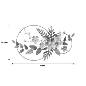 Διακοσμητικό τοίχου Art Maison Gypsophila μέταλλο σε χρυσή-μπλε απόχρωση 87x49.5x5εκ