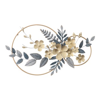 Διακοσμητικό τοίχου Art Maison Gypsophila μέταλλο σε χρυσή-μπλε απόχρωση 87x49.5x5εκ