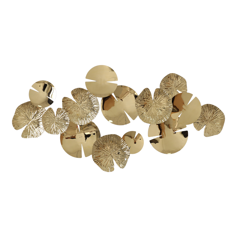 Διακοσμητικό τοίχου Art Maison Lilac μέταλλο σε χρυσή απόχρωση130x64.5x6εκ