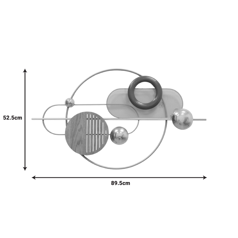Διακοσμητικό τοίχου Art Maison Hydrangea μέταλλο σε χρυσή-κεφέ απόχρωση 89.5x52.5x6εκ