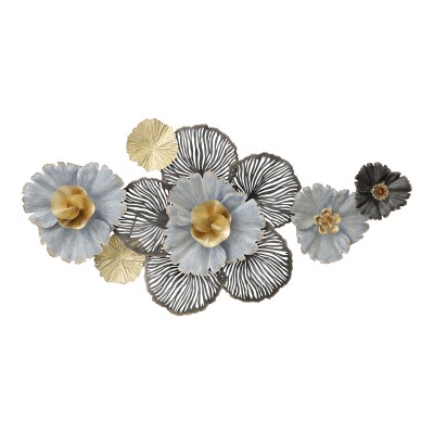 Διακοσμητικό τοίχου Art Maison Kale μέταλλο σε χρυσή-γκρι απόχρωση 106x53x9.5εκ