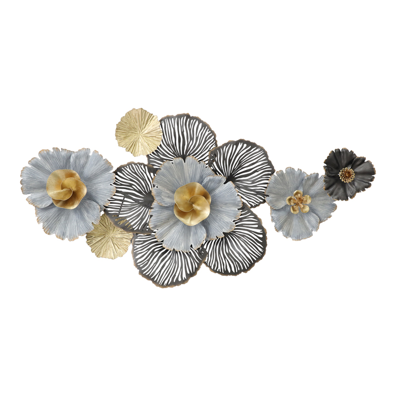 Διακοσμητικό τοίχου Art Maison Kale μέταλλο σε χρυσή-γκρι απόχρωση 106x53x9.5εκ