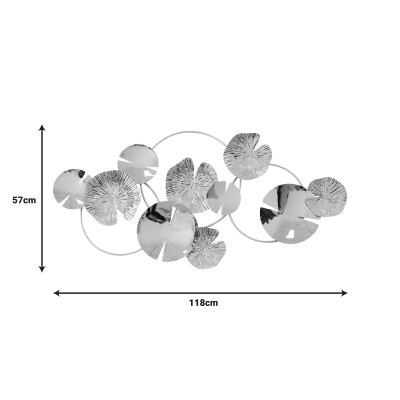 Διακοσμητικό τοίχου Art Maison Geranium μέταλλο σε χρυσή απόχρωση 118x57x5εκ