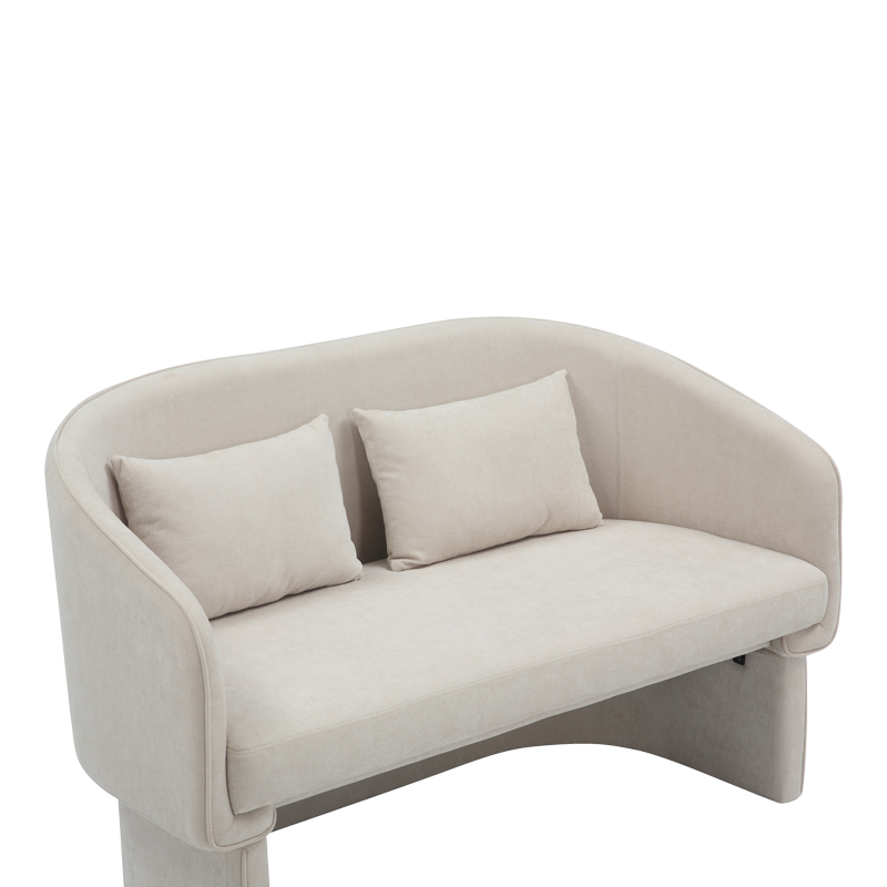 Καναπές διθέσιος Art Maison Lumière ύφασμα σε μπεζ απόχρωση 65x128x79εκ