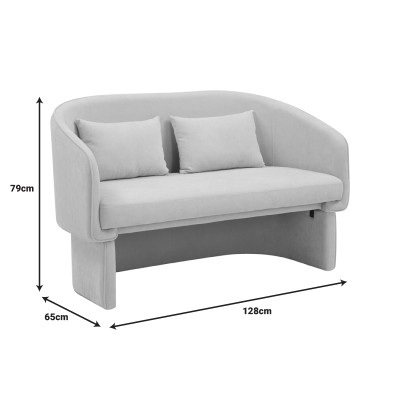 Καναπές διθέσιος Art Maison Lumière ύφασμα σε μπεζ απόχρωση 65x128x79εκ