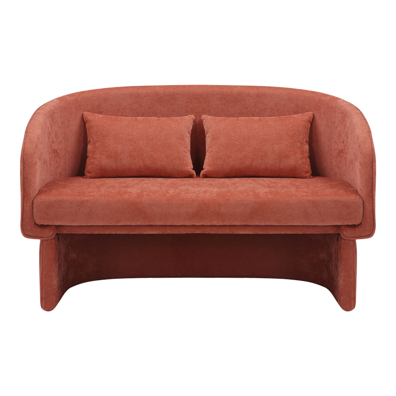 Καναπές διθέσιος Art Maison Lumière ύφασμα σε κεραμιδί απόχρωση 65x128x79εκ