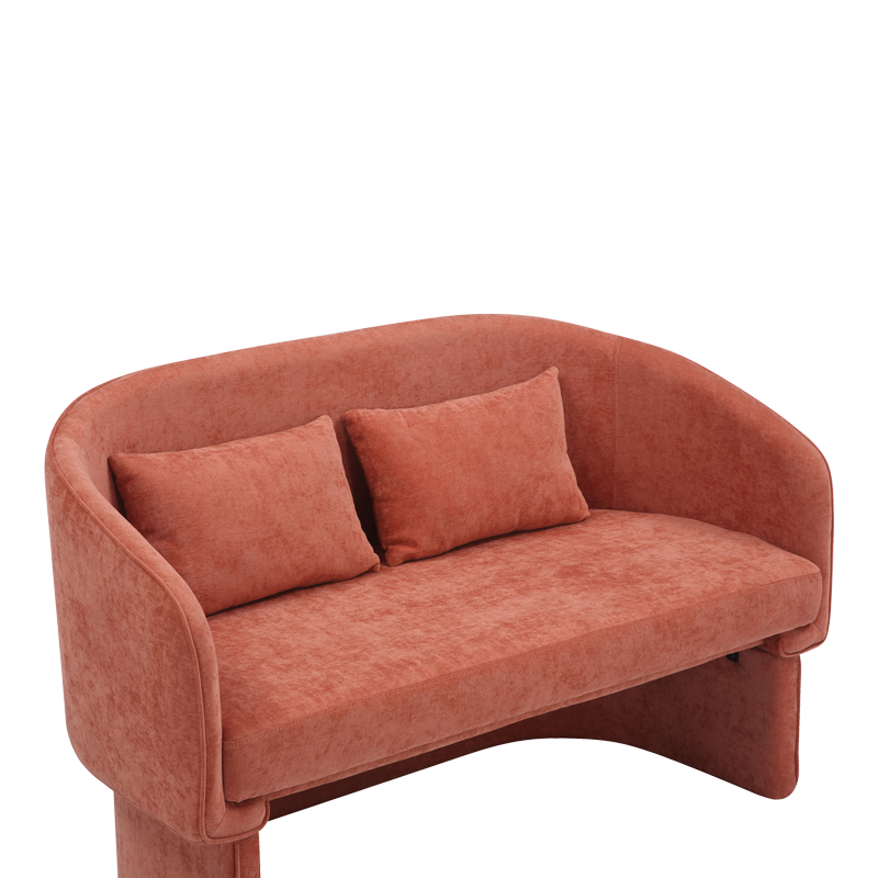 Καναπές διθέσιος Art Maison Lumière ύφασμα σε κεραμιδί απόχρωση 65x128x79εκ