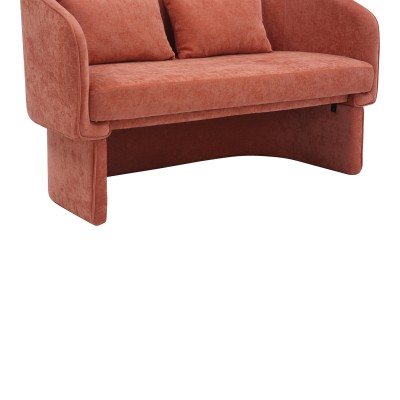 Καναπές διθέσιος Art Maison Lumière ύφασμα σε κεραμιδί απόχρωση 65x128x79εκ