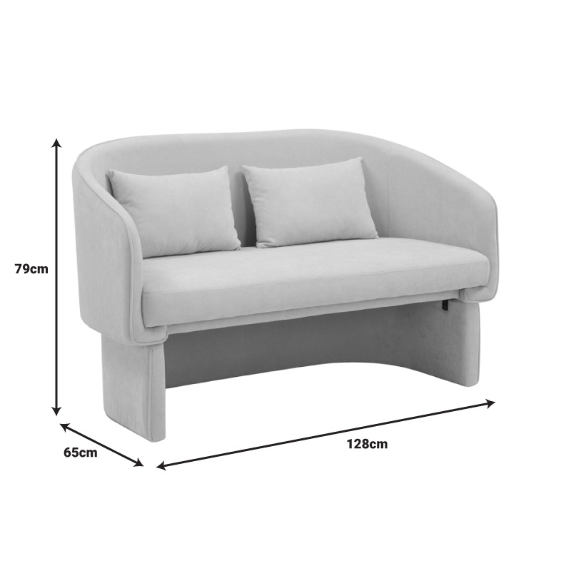 Καναπές διθέσιος Art Maison Lumière ύφασμα σε κεραμιδί απόχρωση 65x128x79εκ