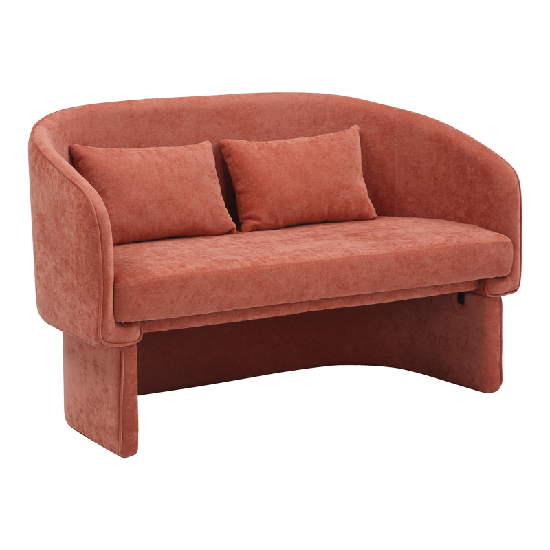 Καναπές διθέσιος Art Maison Lumière ύφασμα σε κεραμιδί απόχρωση 65x128x79εκ