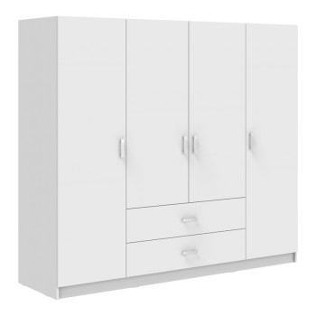 Ντουλάπα τετράφυλλη Art Maison Yanma με συρτάρια λευκό 200x58x177εκ