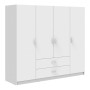 Ντουλάπα τετράφυλλη Art Maison Yanma με συρτάρια λευκό 200x58x177εκ