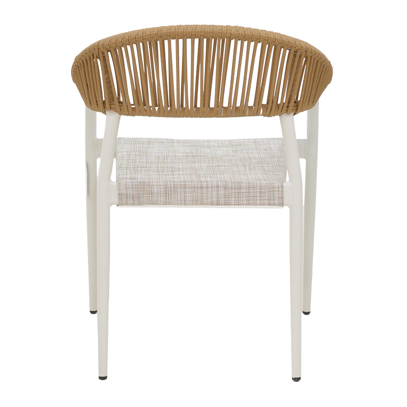 Πολυθρόνα αλουμινίου Art Maison Azazel στοιβαζόμενη λευκός σκελετός-textilene φυσικό rattan 57x56x78εκ