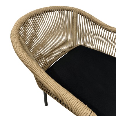 Πολυθρόνα αλουμινίου Art Maison  Aurora στοιβαζόμενη ανθρακί σκελετός-φυσικό rattan 56x66x82εκ