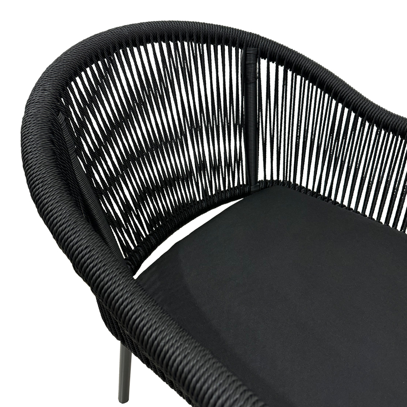 Πολυθρόνα αλουμινίου Art Maison Aurora στοιβαζόμενη ανθρακί σκελετός- rattan 56x66x82εκ