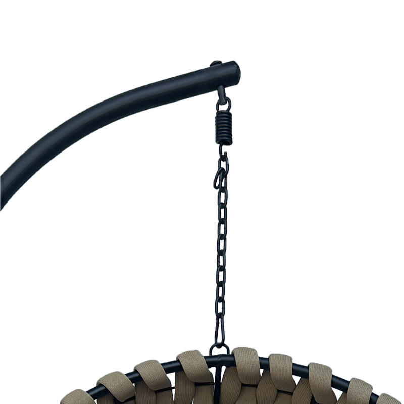 Κούνια φωλιά με βάση Art Maison Noah μέταλλο μαύρο-pvc σε μπεζ- γκρι απόχρωση 100x105x195εκ