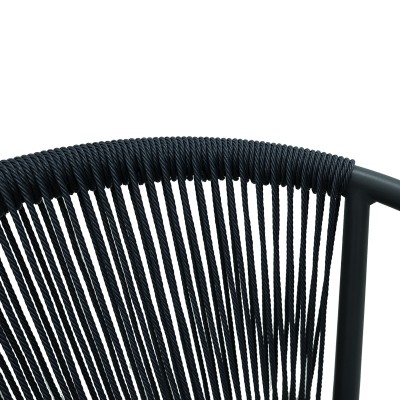 Πολυθρόνα αλουμινίου Art Maison Aero στοιβαζόμενη με γκρι σκελετό-textilene-pe rattan 56x63x82εκ