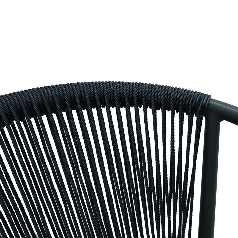 Πολυθρόνα αλουμινίου Art Maison Aero στοιβαζόμενη με γκρι σκελετό-textilene-pe rattan 56x63x82εκ