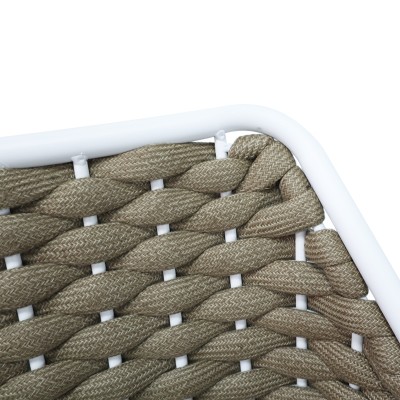 Πολυθρόνα αλουμινίου Art Maison Amiko στοιβαζόμενη με λευκό σκελετό- χακί σχοινί 57x62x82εκ