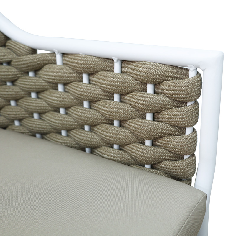 Πολυθρόνα αλουμινίου Art Maison Amiko στοιβαζόμενη με λευκό σκελετό- χακί σχοινί 57x62x82εκ