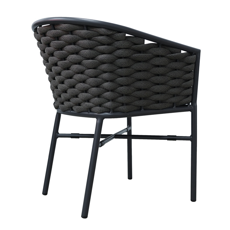 Πολυθρόνα αλουμινίου Art Maison Albion στοιβαζόμενη με ανθρακί σκελετό-σχοινι 57x62x77εκ