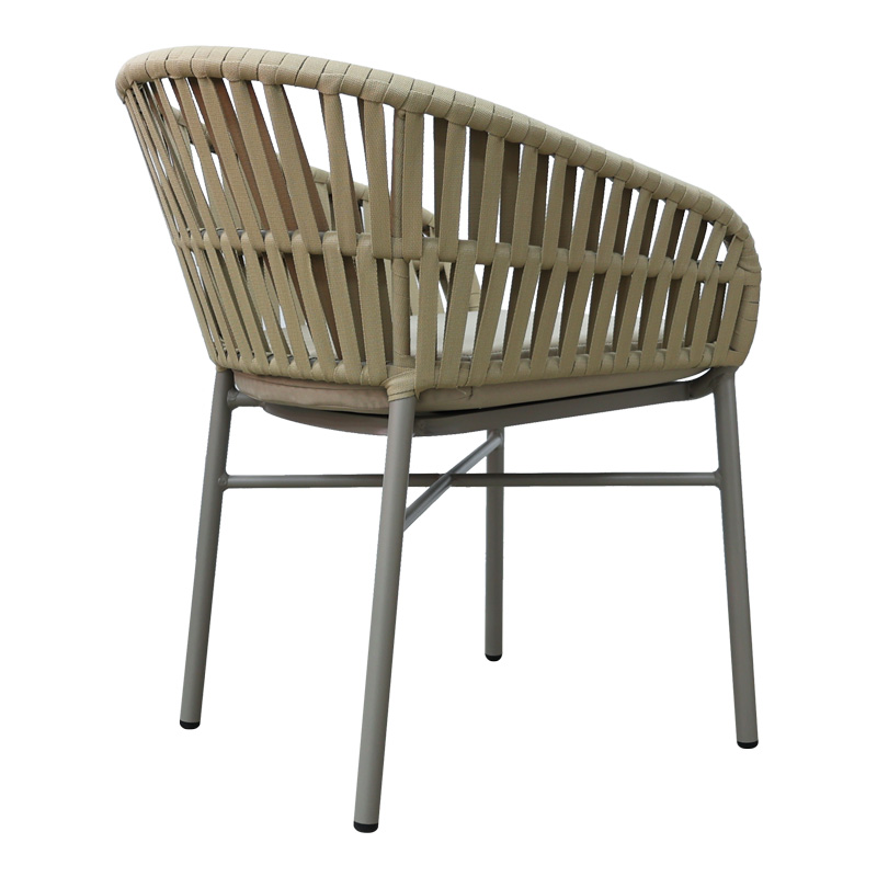 Πολυθρόνα αλουμινίου-pe σχοινί Art Maison Avalanche στοιβαζόμενη σε καφε απόχρωση και μαξιλάρι 57x60x78εκ