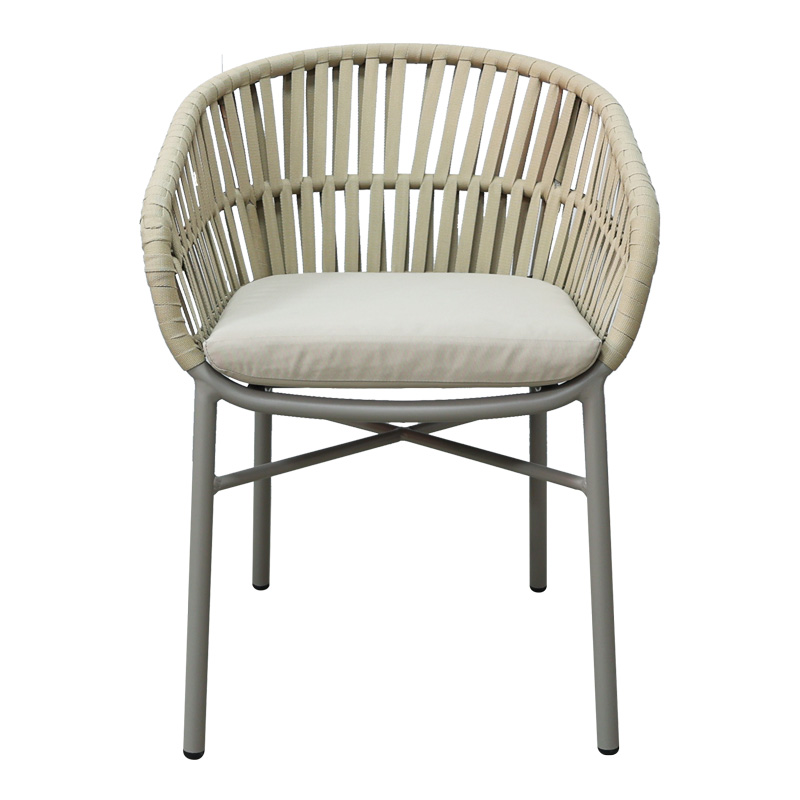 Πολυθρόνα αλουμινίου-pe σχοινί Art Maison Avalanche στοιβαζόμενη σε καφε απόχρωση και μαξιλάρι 57x60x78εκ