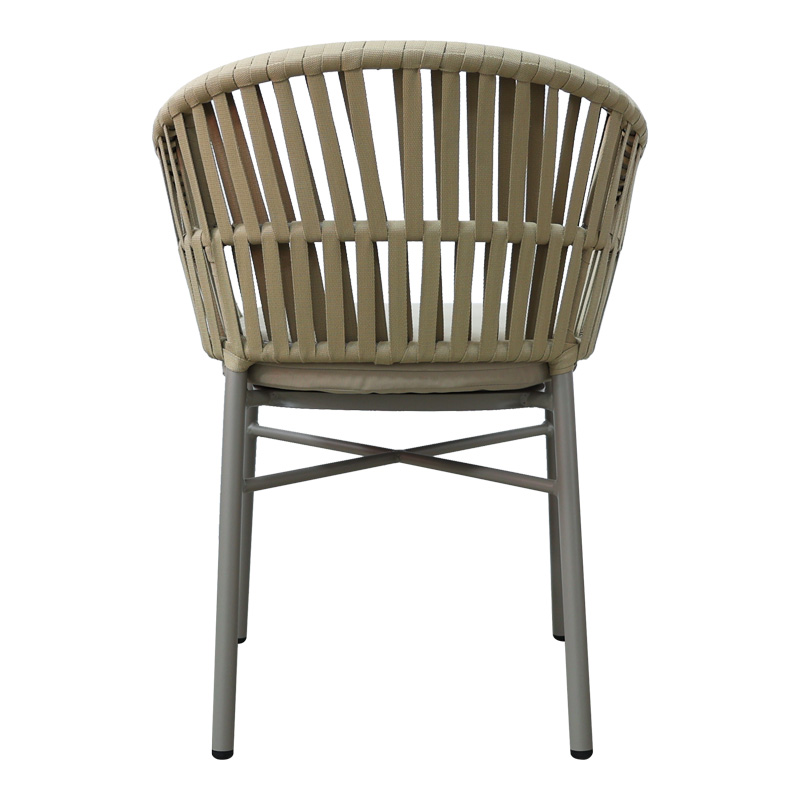 Πολυθρόνα αλουμινίου-pe σχοινί Art Maison Avalanche στοιβαζόμενη σε καφε απόχρωση και μαξιλάρι 57x60x78εκ