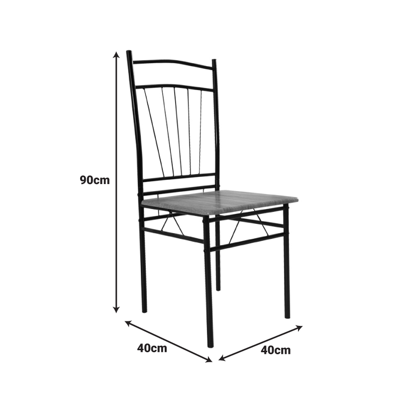 Τραπεζαρία Art Maison Hifumi σετ 5τμχ mdf σε γκρι απόχρωση με γκρι μεταλλικά πόδια 110x60x74εκ