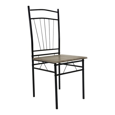 Τραπεζαρία Art Maison Hifumi σετ 5τμχ mdf σε γκρι απόχρωση με γκρι μεταλλικά πόδια 110x60x74εκ