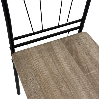 Τραπεζαρία Art Maison Hifumi σετ 5τμχ mdf σε γκρι απόχρωση με γκρι μεταλλικά πόδια 110x60x74εκ