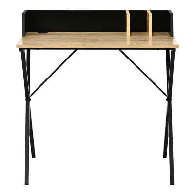 Γραφείο εργασίας Art Maison Tatsuya σε oak απόχρωση με πόδι μαύρο μέταλλο 80x50x84εκ