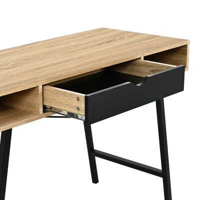 Γραφείο εργασίας Art Maison Natsuki σε oak απόχρωση με πόδι μαύρο μέταλλο 120x48x76εκ