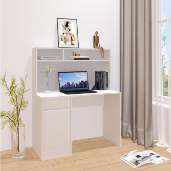 Γραφείο εργασίας Art Maison Keldeo με ράφι σε λευκή απόχρωση 110x50x135εκ