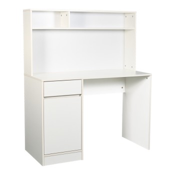 Γραφείο εργασίας Art Maison Keldeo με ράφι σε λευκή απόχρωση 110x50x135εκ