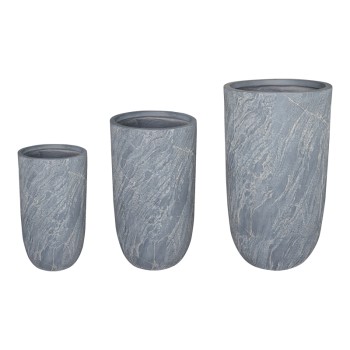 Κασπώ Art Maison Kalgara σετ 3τεμ κεραμικό σε γκρι-μπεζ απόχρωση