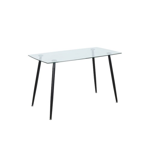 Τραπέζι Μαύρο/Διάφανο Μέταλλο/Γυαλί 120x70x75cm